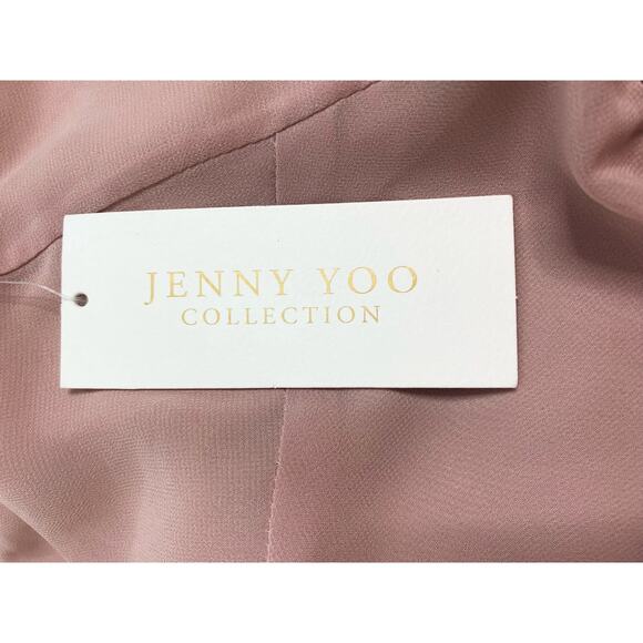 JENNY YOO Inesse Dusty Rose Blush Maxi Chiffon Gown US 2 Whipped Apricot NWT - Picture 16 of 16